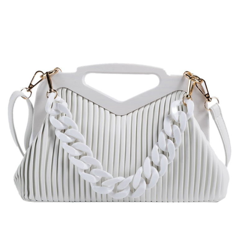 Pleated Triangle Shoulder Bag — Designer-Inspired Crossbody & Clutch | Women