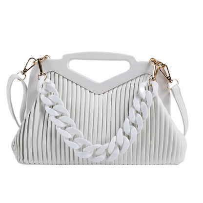 Pleated Triangle Shoulder Bag — Designer-Inspired Crossbody & Clutch | Women