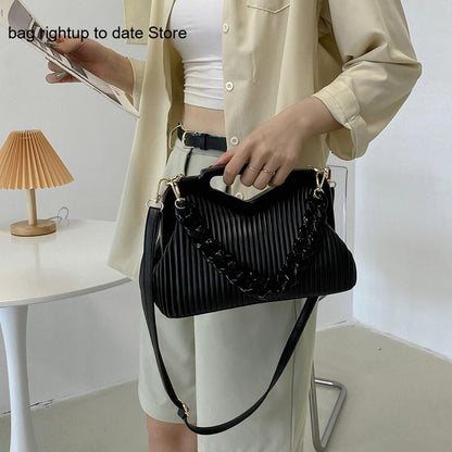 Pleated Triangle Shoulder Bag — Designer-Inspired Crossbody & Clutch | Women