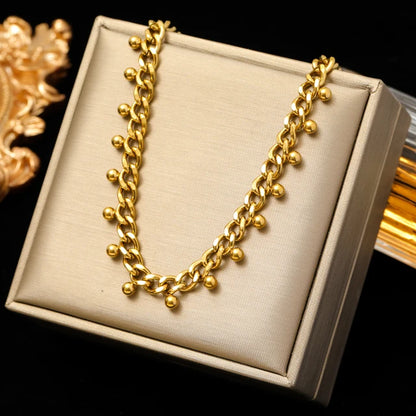 Exaggerated Gold Thick Chain Necklace — 316L Stainless Steel Waterproof | Women