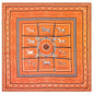 Handmade Curled Edge Twill Silk Square Scarf — Checkered Print Shawl & Headband | Women
