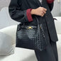 Figure-8 Metal Bow Genuine Leather Tote Bag — Large Capacity Shoulder & Crossbody | Women