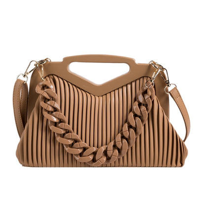 Pleated Triangle Shoulder Bag — Designer-Inspired Crossbody & Clutch | Women