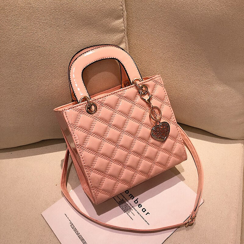 Lingge Quilted Chain Shoulder Bag — Patent Leather Designer Crossbody | Women
