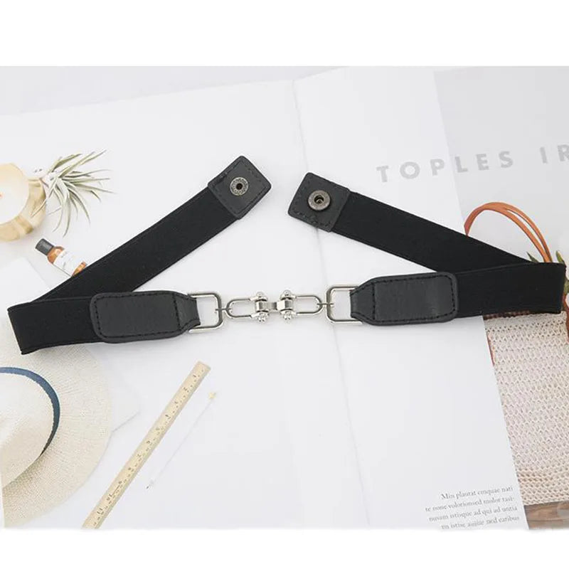 Fashion Female Metal Chain Elastic Waistband Fine Cummerbund Cinch Belt for Women Dress Coat Clothing Accessories
