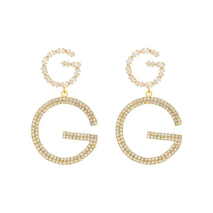 New Arrival Luxury Korean Fashion Big Letter G Jewelry Earrings GG Charming Drop Earrings For Female Designer Party Wedding