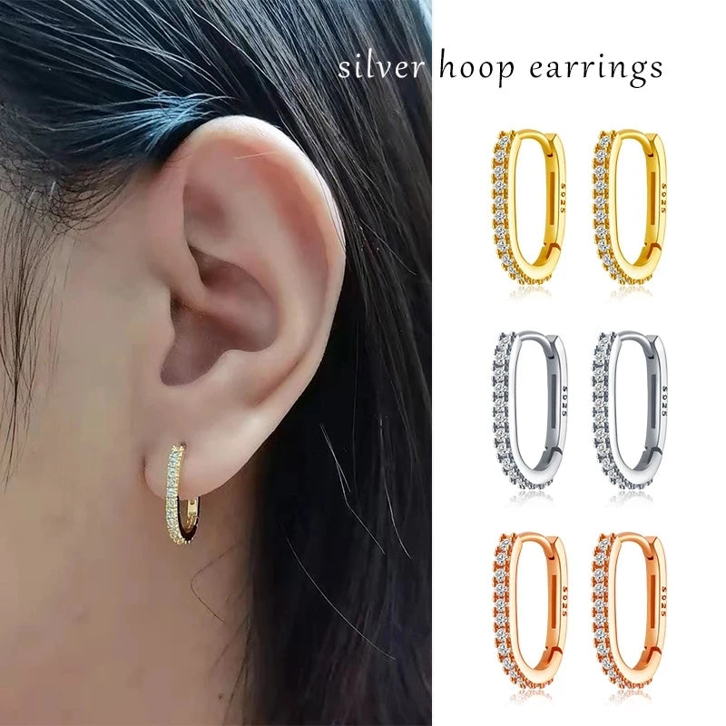 New 925 Sterling Silver Gold Hoop Earrings For Women Luxury Fine Small Huggie Earring Designer Origin Fashion Jewelry Gifts 2021