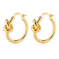 Titanium Steel Hoop Earrings for Women — 18K Gold & White Gold Plated