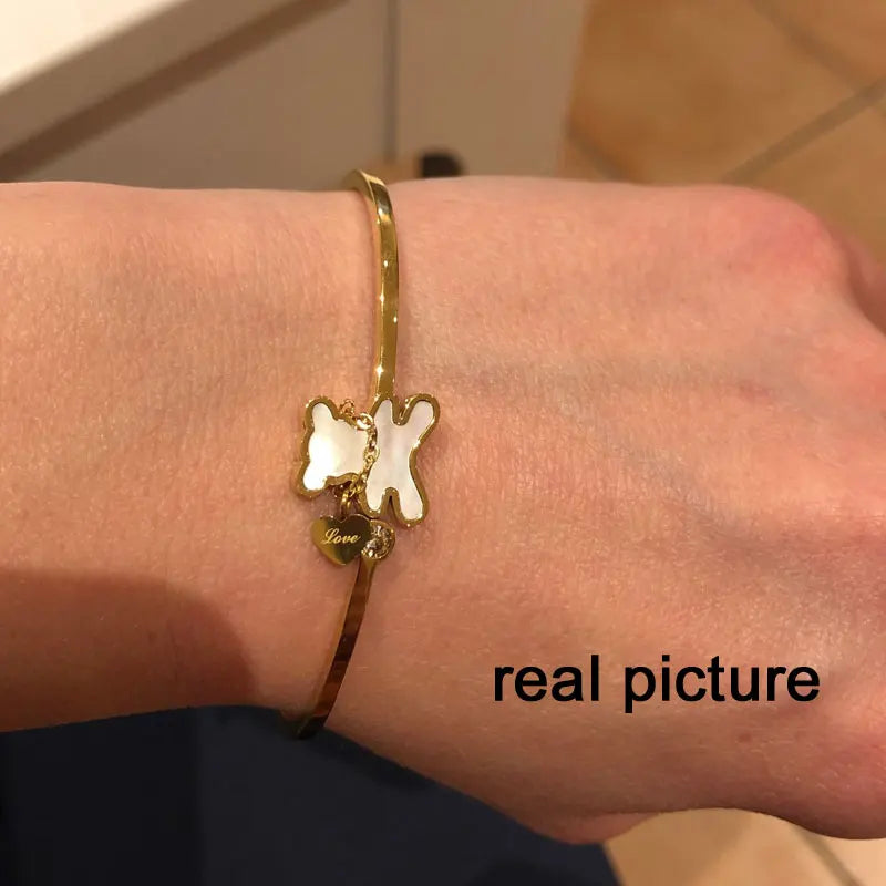 Simple Bear Bracelet For Women stainless steel Bracelets 2023 Fashion Jewelry Accessory