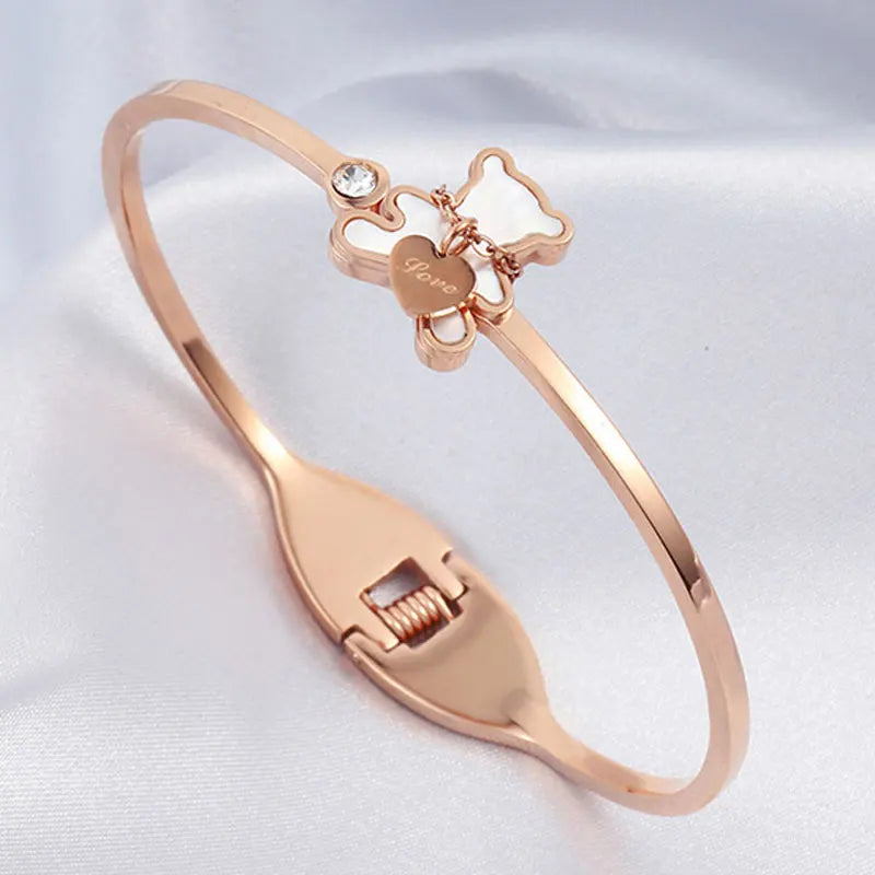 Simple Bear Bracelet For Women stainless steel Bracelets 2023 Fashion Jewelry Accessory