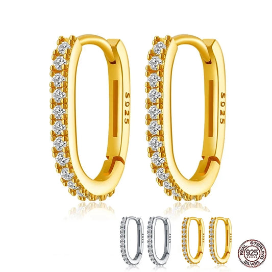 New 925 Sterling Silver Gold Hoop Earrings For Women Luxury Fine Small Huggie Earring Designer Origin Fashion Jewelry Gifts 2021