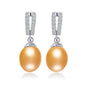 AAAA Natural Freshwater Pearl Drop Earrings | 925 Sterling Silver | 5 Colors