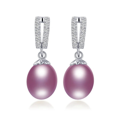 AAAA Natural Freshwater Pearl Drop Earrings | 925 Sterling Silver | 5 Colors