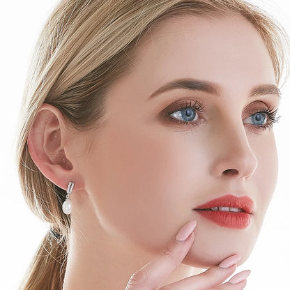 AAAA Natural Freshwater Pearl Drop Earrings | 925 Sterling Silver | 5 Colors