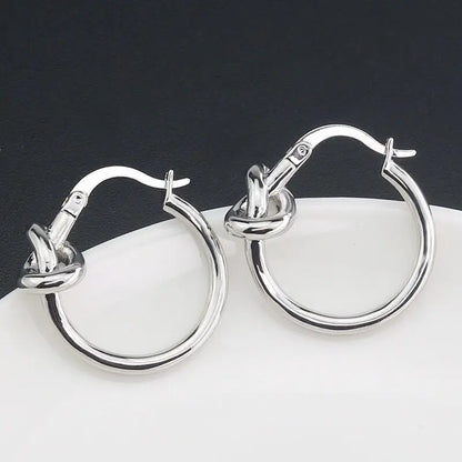 Titanium Steel Hoop Earrings for Women — 18K Gold & White Gold Plated