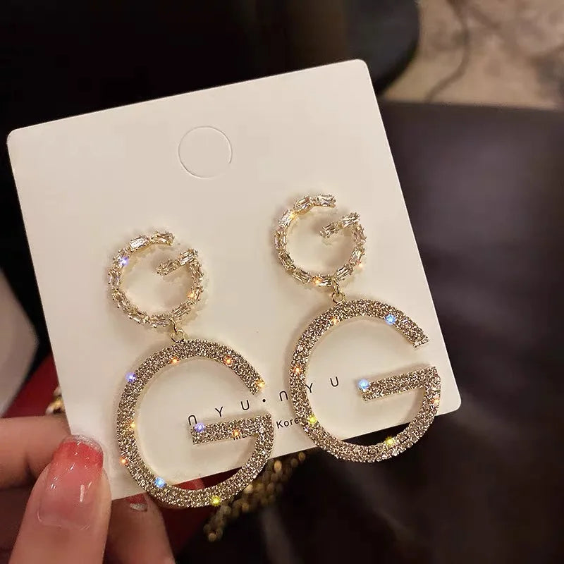 New Arrival Luxury Korean Fashion Big Letter G Jewelry Earrings GG Charming Drop Earrings For Female Designer Party Wedding