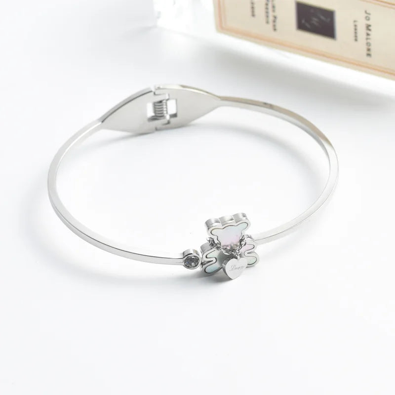 Simple Bear Bracelet For Women stainless steel Bracelets 2023 Fashion Jewelry Accessory