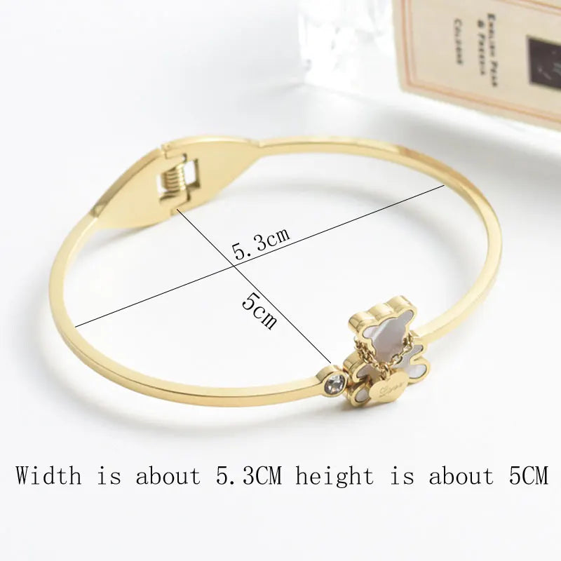 Simple Bear Bracelet For Women stainless steel Bracelets 2023 Fashion Jewelry Accessory