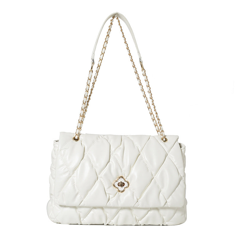 Large Capacity Rhombus Quilted Tote Bag — Chain Detail Crossbody | Women
