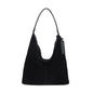 Retro Suede Bucket Bag for Women — Large Capacity European Style Shoulder Tote