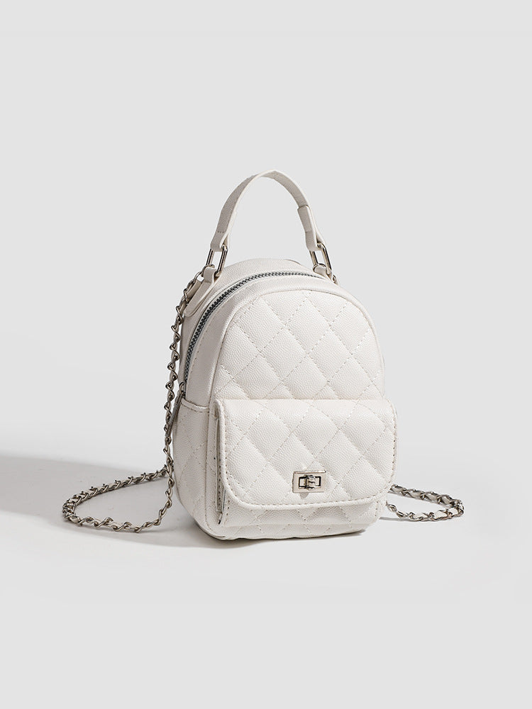 Mini Diamond Lattice Chain Shoulder Bag — Dual-Purpose Waterproof Handbag | Women