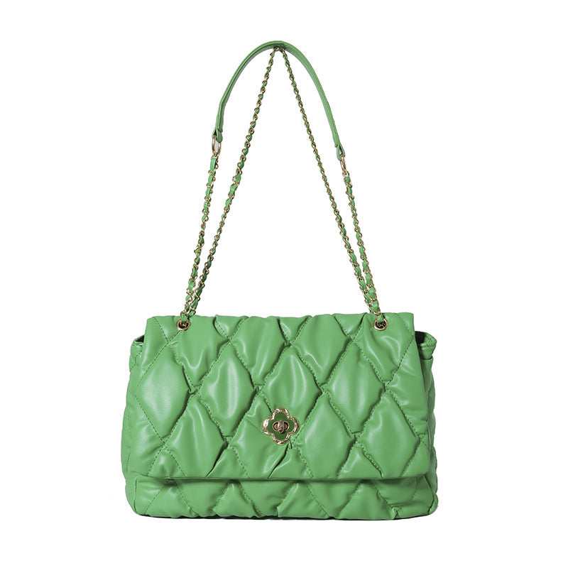 Large Capacity Rhombus Quilted Tote Bag — Chain Detail Crossbody | Women