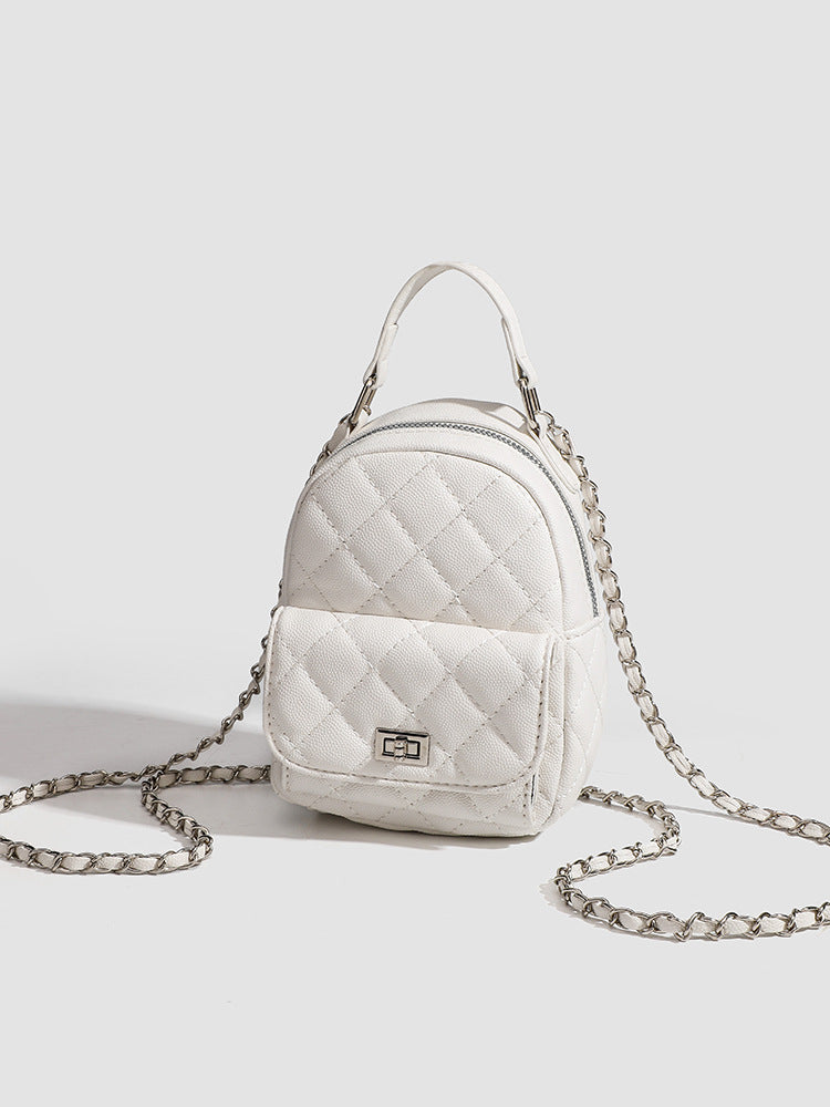 Mini Diamond Lattice Chain Shoulder Bag — Dual-Purpose Waterproof Handbag | Women