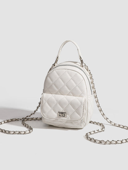 Mini Diamond Lattice Chain Shoulder Bag — Dual-Purpose Waterproof Handbag | Women