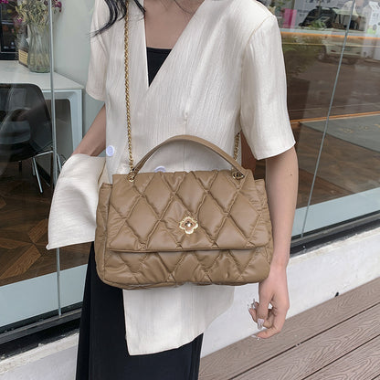Large Capacity Rhombus Quilted Tote Bag — Chain Detail Crossbody | Women
