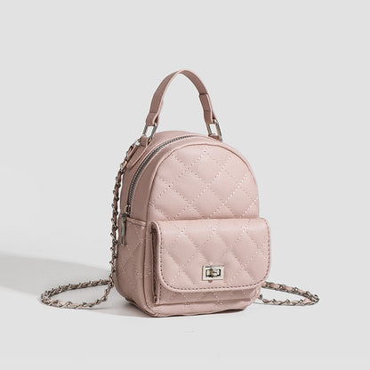 Mini Diamond Lattice Chain Shoulder Bag — Dual-Purpose Waterproof Handbag | Women
