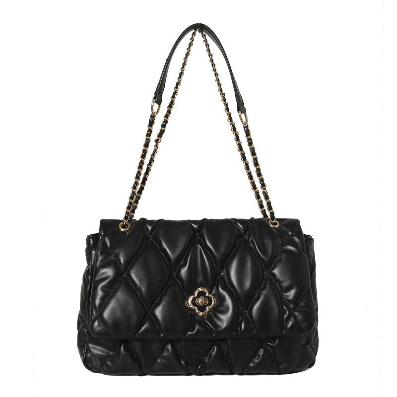 Large Capacity Rhombus Quilted Tote Bag — Chain Detail Crossbody | Women