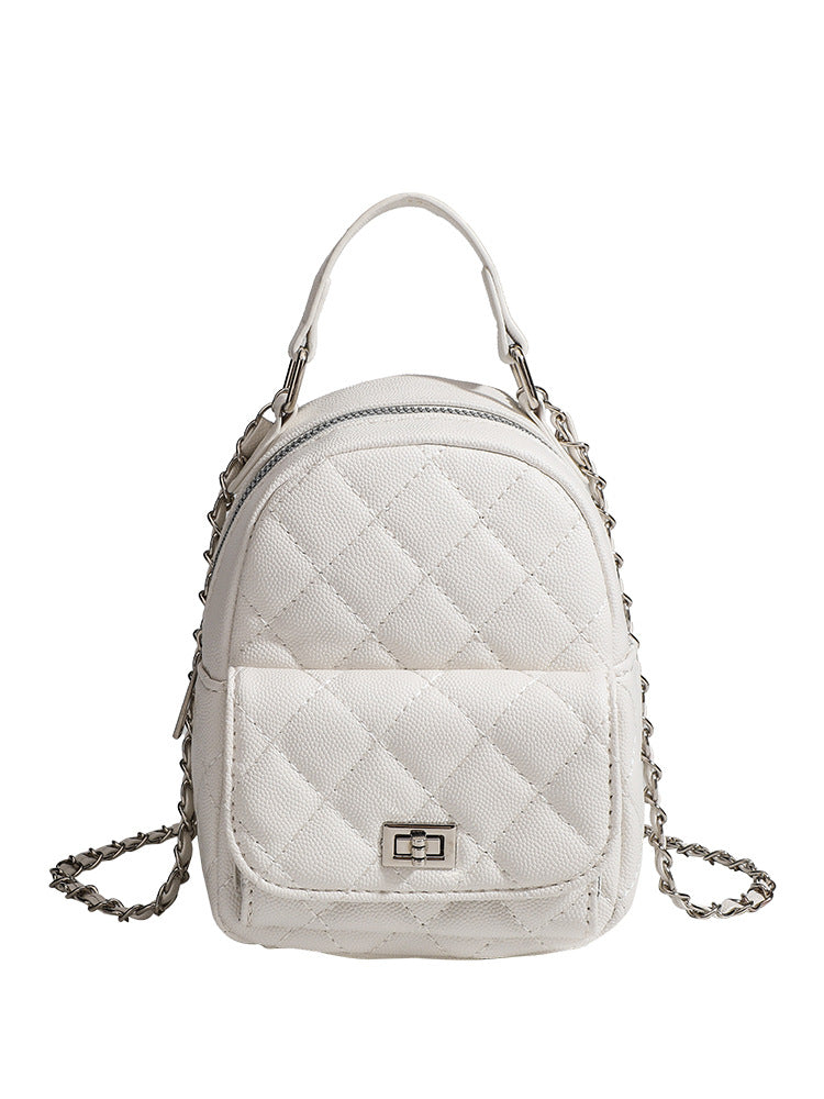 Mini Diamond Lattice Chain Shoulder Bag — Dual-Purpose Waterproof Handbag | Women