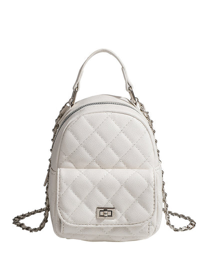 Mini Diamond Lattice Chain Shoulder Bag — Dual-Purpose Waterproof Handbag | Women