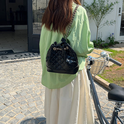 Quilted Rhombus Chain Bucket Bag — Chanel-Style Crossbody | Women