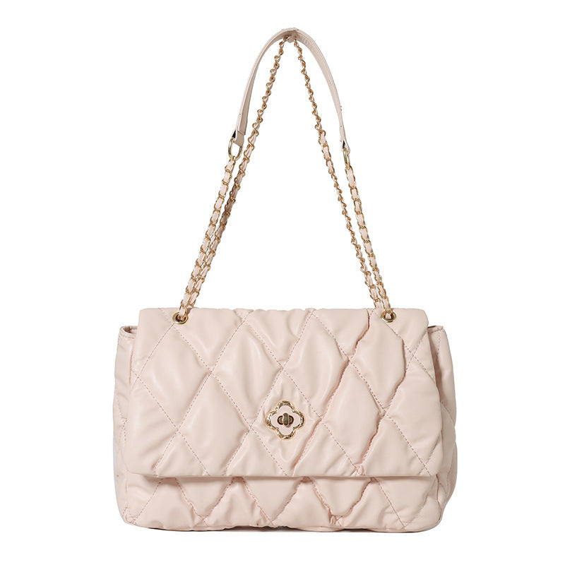 Large Capacity Rhombus Quilted Tote Bag — Chain Detail Crossbody | Women