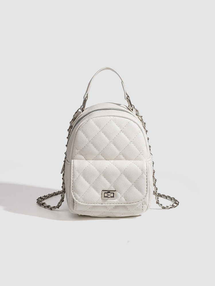 Mini Diamond Lattice Chain Shoulder Bag — Dual-Purpose Waterproof Handbag | Women