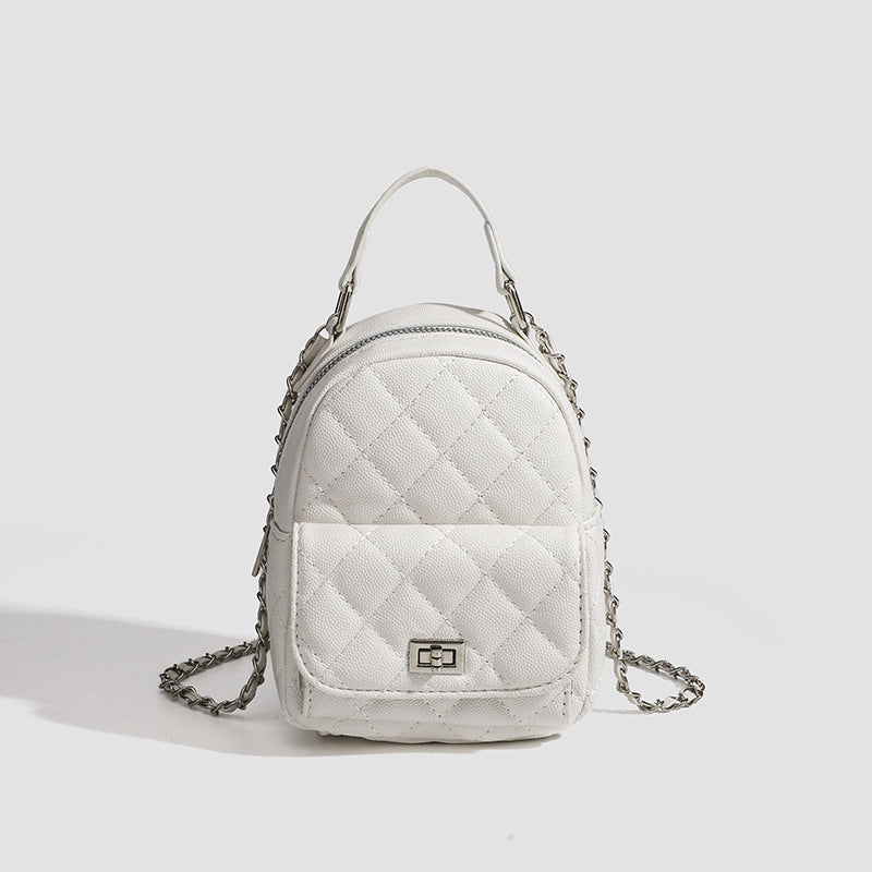 Mini Diamond Lattice Chain Shoulder Bag — Dual-Purpose Waterproof Handbag | Women