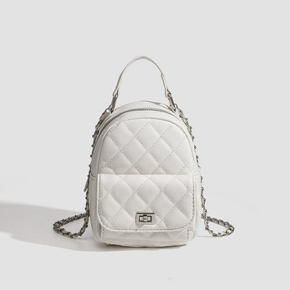 Mini Diamond Lattice Chain Shoulder Bag — Dual-Purpose Waterproof Handbag | Women