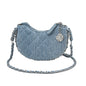 High-Grade Denim Rhombic Chain Crossbody Bag — Quilted Dumpling Style | Women