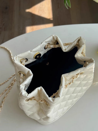 Quilted Rhombus Chain Bucket Bag — Chanel-Style Crossbody | Women