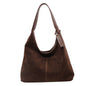 Retro Suede Bucket Bag for Women — Large Capacity European Style Shoulder Tote