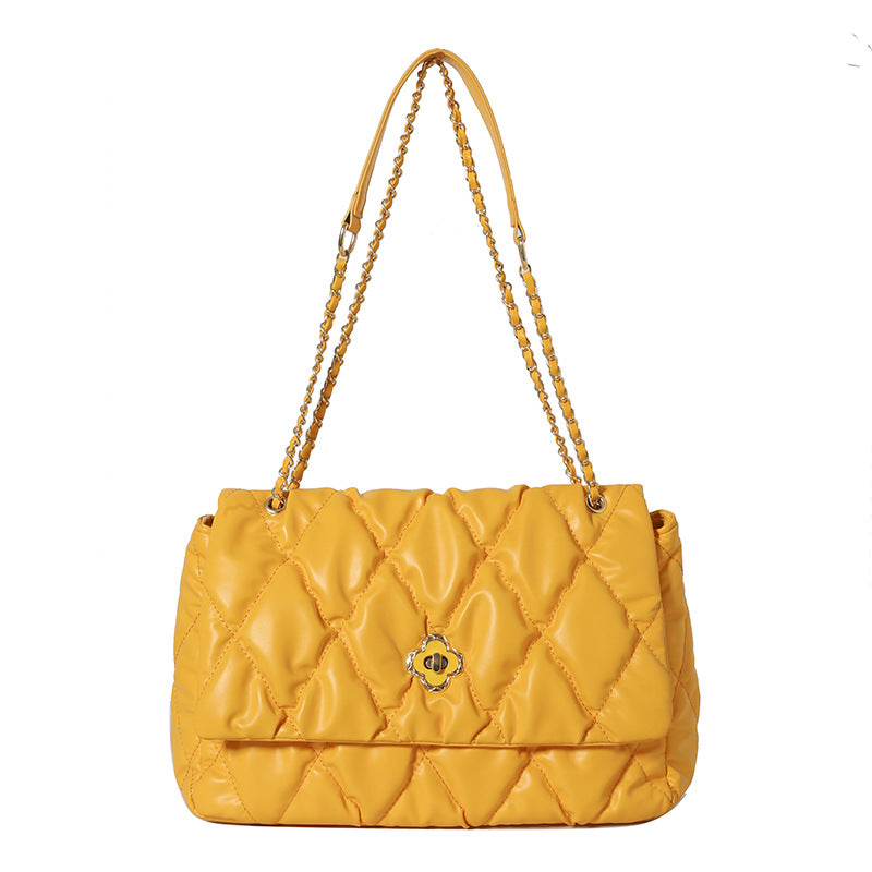 Large Capacity Rhombus Quilted Tote Bag — Chain Detail Crossbody | Women