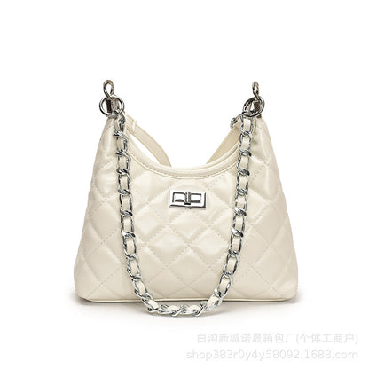 Tweed-Style Quilted Chain Crossbody Bag — 2025 Spring Fashion Small Square Bag | Women