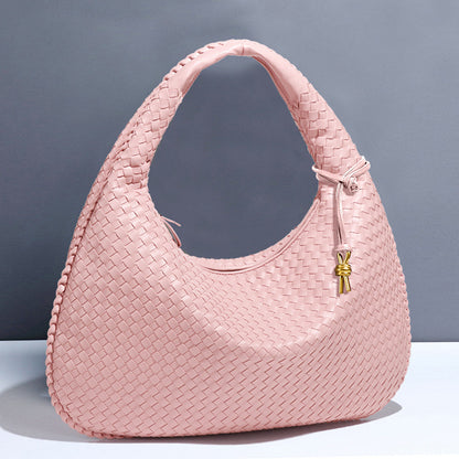 Woven Dumpling Shoulder Bag for Women — Large Capacity European Fashion Tote