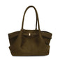 Retro Suede Frosted Tote Bag for Women — Versatile Shell Shoulder & Basket Handbag