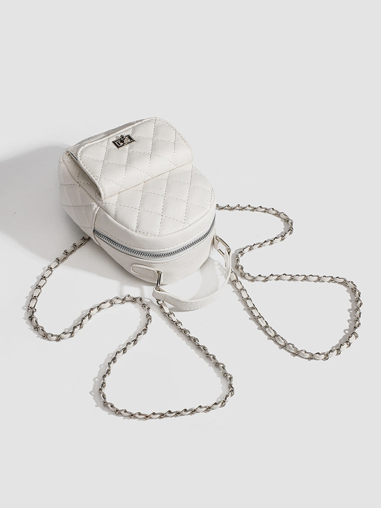 Mini Diamond Lattice Chain Shoulder Bag — Dual-Purpose Waterproof Handbag | Women