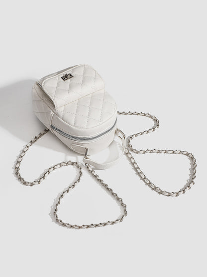 Mini Diamond Lattice Chain Shoulder Bag — Dual-Purpose Waterproof Handbag | Women