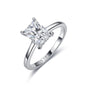 925 Sterling Silver Princess Cut Moissanite Solitaire Engagement Ring For Women