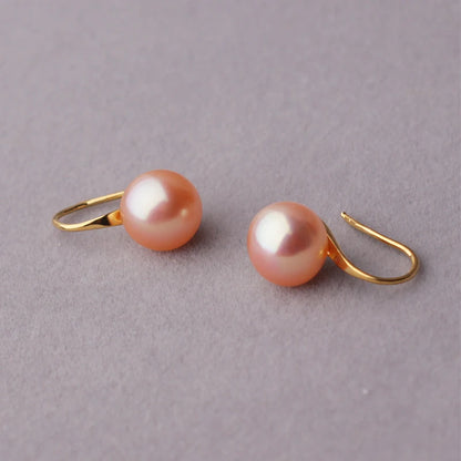 Fashion Natural Freshwater Black Pearl Earrings For Women Sterling Silver Gold Plated Earrings Wedding