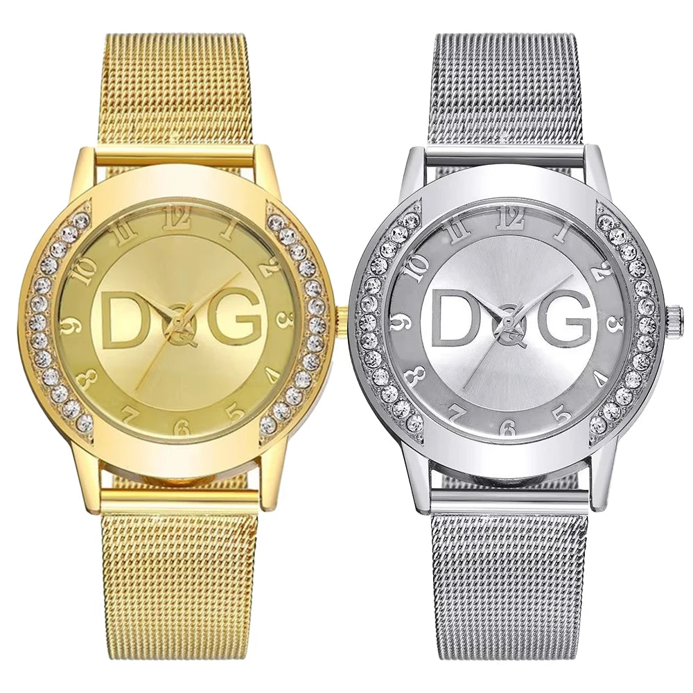 Luxury Women's watches With Diamonds Simple Digital Design Ladies' Quartz Watch Casual Gold Mesh Belt Women Clock Strap